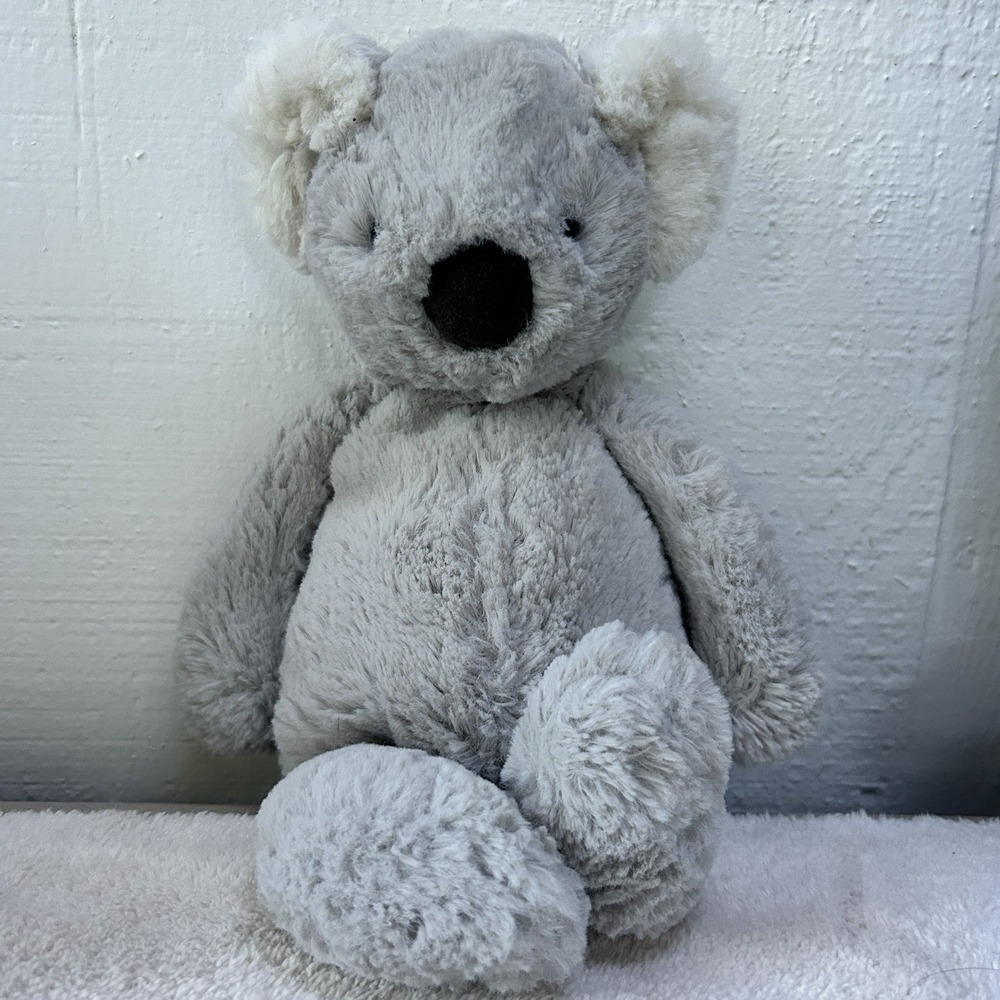 Jellycat London Bashful Koala Bear Plush 12" Gray Stuffed Toy Plushie Animal EUC